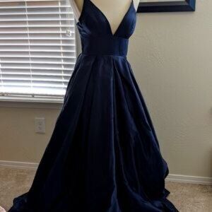 Beautiful Navy long flowing floor length dress